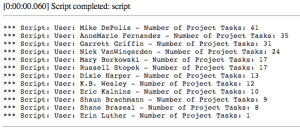 Background Script Results